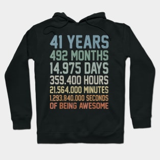 41 Years Old 41st Birthday Vintage Retro 492 Months Hoodie